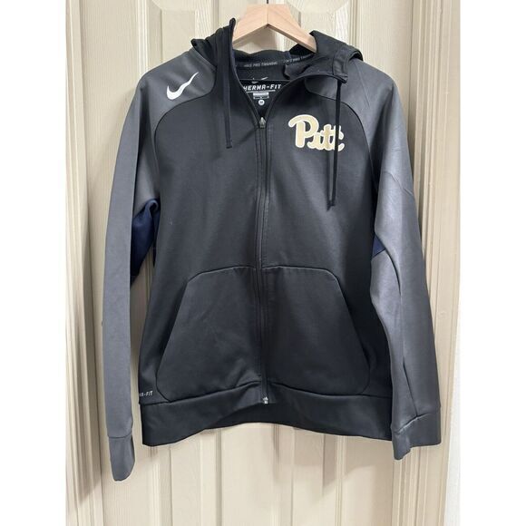 Nike Tops - Nike Pitt Panthers Therma-Fit Hoodie Sweatshirt Women Medium Pittsburgh Full Zip